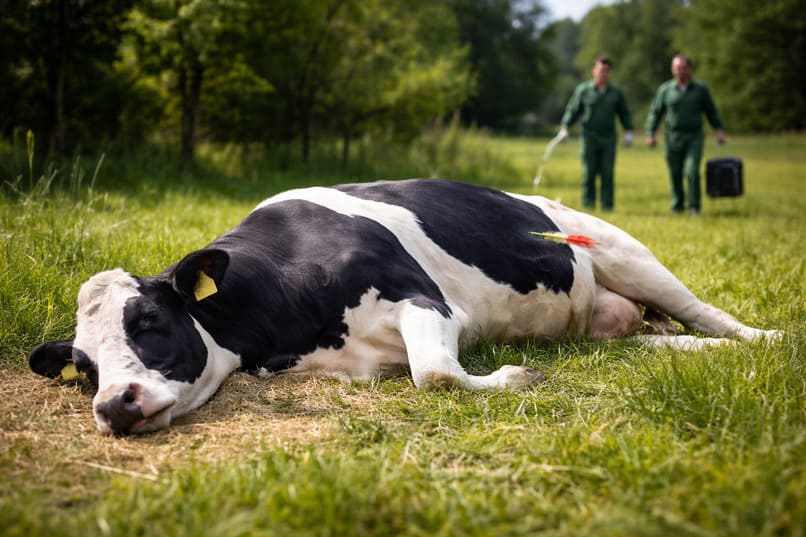 bovino dopo telenarcosi
